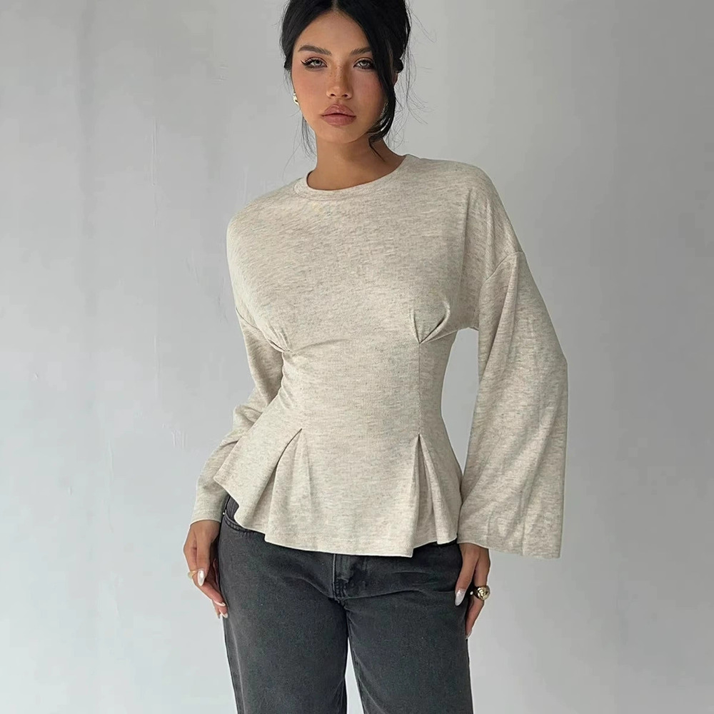 H&M Fashion Long Sleeve Bell Sleeve Top Spring Summer Casual Tee